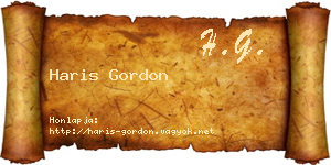 Haris Gordon névjegykártya